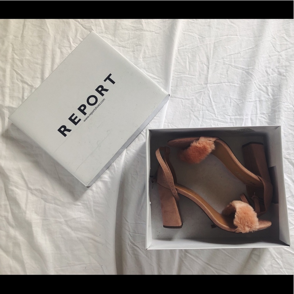 Faux Fur Block Heels - Picture 2 of 3